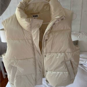 PINK Victoria's Secret Ivory Puffer Jacket